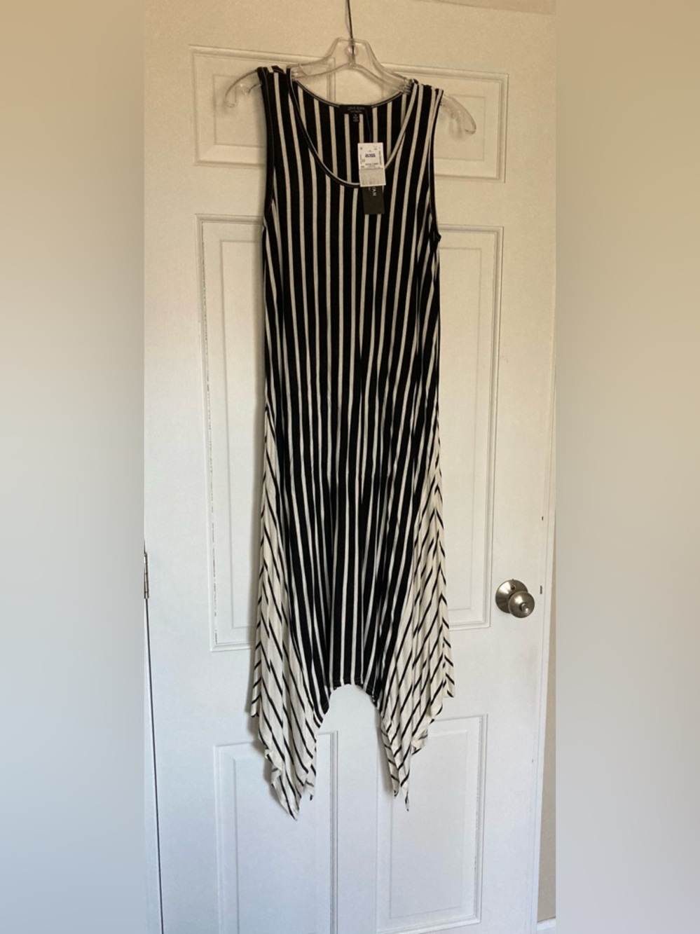 Black and White Striped Dress-Women's
